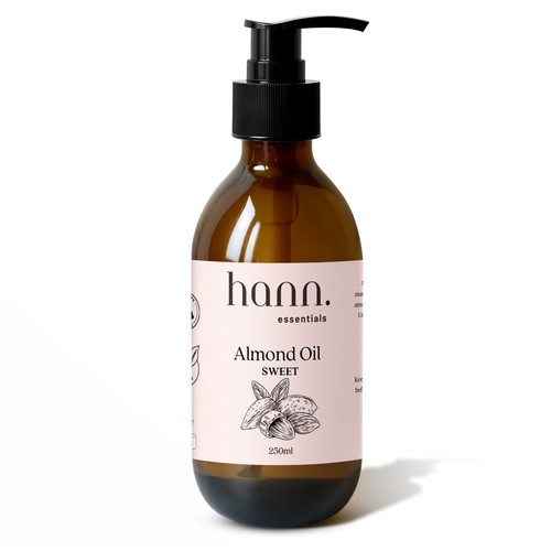 Sweet almond oil 250ml glass - almond,